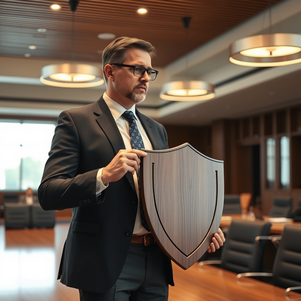 d2429526-6fb7-46c5-b2da-6c7affbbf0c9_neuroflash-Well-dressed_American_lawyer_holding_a_shield_in_h_1756195867